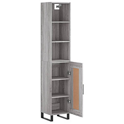 Avis vidaXL Buffet haut Sonoma gris 34,5x34x180 cm Bois d'ingénierie