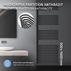 Avis LuxeBath Partition Radiateur sèche-serviettes Porte-serviettes anthracite 500x1600 mm