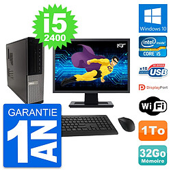 PC Dell 990 DT Ecran 19" Intel i5-2400 RAM 32Go Disque Dur 1To Windows 10 Wifi - Occasion