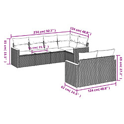 Avis Maison Chic Ensemble Tables et chaises d'extérieur 7pcs avec coussins,Salon de jardin noir résine tressée -GKD755550