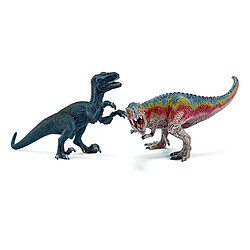 Schleich Figurine dinosaure : T-Rex et Vélociraptor