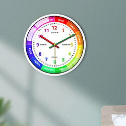 Acheter 12 '' Horloge Murale Colorée Enfants école Classe Indiquant L'heure Cadre Blanc B