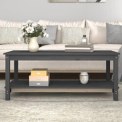 ComfortXL Table Basse Gris 110x55x45 Cm Bois Massif De Pin