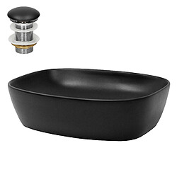 ML DESIGN MODERN LIVING Lavabo 505 x 385 x 135 mm Ovale céramique noir