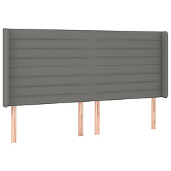 Avis Maison Chic Tête de lit scandinave à LED,meuble de chambre Gris foncé 203x16x118/128 cm Tissu -MN37099