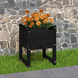 vidaXL Jardinière Noir 40x40x52,5 cm Bois massif de pin