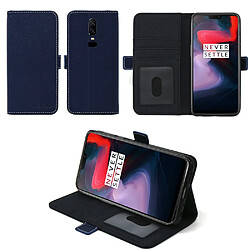 Housse OnePlus 6 protection Portefeuille luxe bleue Style Cuir avec stand - Etui coque pour One Plus 6 avec porte cartes - Accessoires pochette case XEPTIO