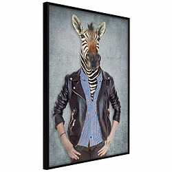 Paris Prix Affiche Murale Encadrée Animal Alter Ego Zebra 20 x 30 cm Noir