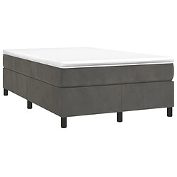 Maison Chic Lit adulte- Lit + matelas,Sommier à lattes de lit et matelas gris foncé 120x190cm velours -GKD51838