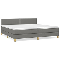 vidaXL Sommier à lattes de lit avec matelas Gris foncé 200x200cm Tissu