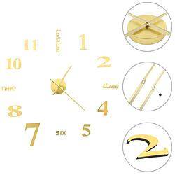 Decoshop26 Horloge murale 3D Design moderne 100 cm XXL Doré DEC022269