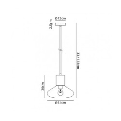 Luminaire Center Suspension design 1 ampoule Nickel satiné