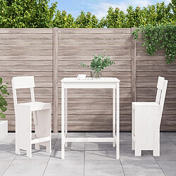 Maison Chic Table de bar et chaises d'extérieur 3 pcs,Ensemble de bar de jardin pour relax blanc bois de pin massif -GKD571103