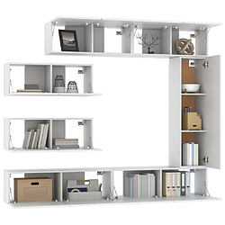 Avis vidaXL Ensemble de meubles TV 7 pcs Blanc Bois d'ingénierie