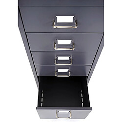 Acheter Decoshop26 Caisson à tiroirs armoire de bureau 110x28x41 cm 8 tiroirs en acier gris foncé 04_0008257