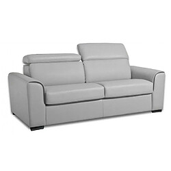 Inside 75 Canapé convertible express IMOLA Nubucuir gris clair matelas 18cm couchage 140 cm