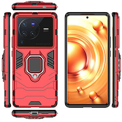 Htdmobiles Coque pour Vivo X80 Pro 5G - housse etui rigide anti choc + verre trempe - ROUGE