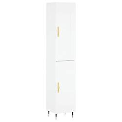 vidaXL Buffet haut Blanc 34,5x34x180 cm Bois d'ingénierie