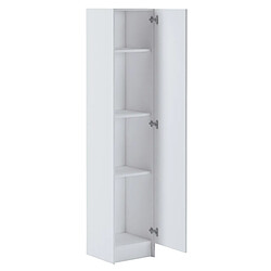 Pegane Armoire polyvalente 1 porte coloris blanc - Longueur 37 x profondeur 34,40 x hauteur 180 cm