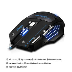 Acheter 7 Bouton USB optique filaire 5500 DPI Gaming LED PRO Souris pour Gamer Pro RTA365