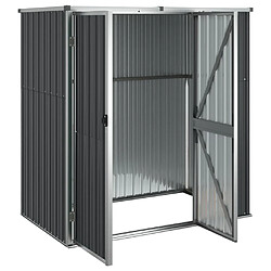 Avis Helloshop26 Abri de jardin cabane cabanon maison de stockage remise extérieur hangar outils robuste 161 x 89 x 161cm acier galvanisé anthracite 02_0022409