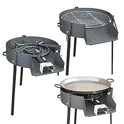 Visiodirect Barbecue rond avec support en Acier inoxydable coloris noir - 50 x 81 x 93 cm