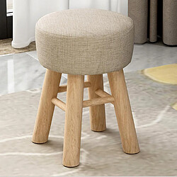 Avis Recouvrement de tabouret en lin avec tissu 2xround, housse de tabouret en bois beige 28x13cm