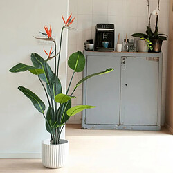 Emerald Plante artificielle Strelitzia en pot avec fleurs 120 cm