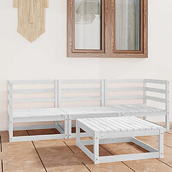 Maison Chic Salon de jardin 4 pcs - Table et chaises d'extérieur - Mobilier/Meubles de jardin Moderne Blanc Bois de pin massif -MN91586