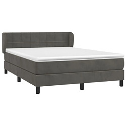 Avis Maison Chic Lit Adulte - Lit simple Lit à sommier tapissier et matelas moelleux - Meuble de Chambre - Gris foncé 140x200cm Velours -MN56547