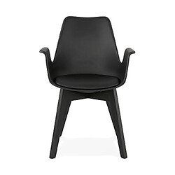 Mes Fauteuil design 50x58,5x82 cm noir et pieds noirs - SHAFT