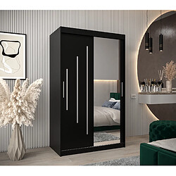 Abiks Meble Armoire YORK 2 À Portes Coulissantes 200/120/62 2 Portes (Noir/Noir)