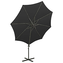 Acheter ComfortXL Parasol Déporté Avec Mât Et Lumières LED Noir 300 Cm