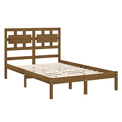 Avis vidaXL Cadre de lit sans matelas marron miel 120x200 cm bois massif