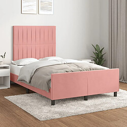 Maison Chic Lit adulte - Cadre Structure de lit avec tête de lit Contemporain Rose 120x200 cm Velours -MN43973