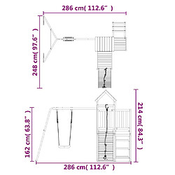 vidaXL Aire de jeux d'extérieur bois massif de douglas pas cher