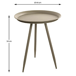 Pegane Table d'appoint ronde coloris vert en métal laqué -diamètre 44 x hauteur 54 cm