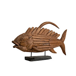 Figurine Décorative Romimex Naturel Bois Poisson 80 x 50 x 20 cm