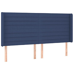 Maison Chic Tête de lit scandinave avec oreilles,meuble de chambre Bleu 203x16x118/128 cm Tissu -MN45912