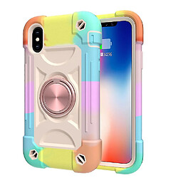 Universal Associable YH pour l'iPhone X / XS / 5.8 Shell de téléphone mobile, coque de support de rotation de couleur de contraste, couvercle de protection tout compris tout compris (coloré)