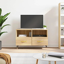 Maison Chic Meuble TV scandinave - Banc TV pour salon Chêne sonoma 80x36x50 cm Bois d'ingénierie -MN98336