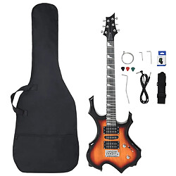 vidaXL Guitare électrique pour débutants et sac marron et noir 4/4 39"