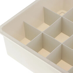 Organisateur de rangement pour sous-vêtements en plastique, tiroir pour conteneur à chaussettes, 15 grilles, gris clair