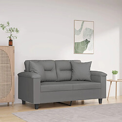 Maison Chic Canapé 2 places avec oreillers,Sofa de Salon,Canapé droit gris foncé 120 cm -GKD942958