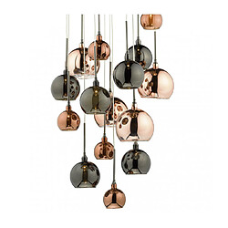 Avis Luminaire Center Suspension Aurelia chrome noir poli et multicouleur 15 ampoules