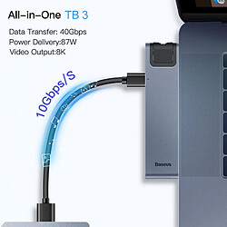 Avis Universal Hub USB C gris Hub USB à USB 3.0 HDMI Apple Laptop Professional Air Hub TB 3 Docking Station RJ45 USB Distributor Double Hub C.