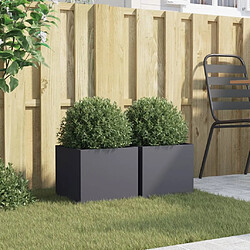 Avis Maison Chic Lot de 2 Jardinières,Bac à fleurs - pot de fleur anthracite 32x30x29 cm acier laminé à froid -GKD39501