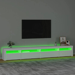 Acheter Maison Chic Meubles TV avec lumières LED - Banc TV pour salon Blanc 270x35x40 cm -MN22061