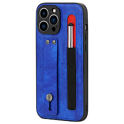 Coque en TPU + PU anti-rayures avec béquille en bandoulière et fente pour stylo saphire pour votre iPhone 12 Pro 6.1 pouces