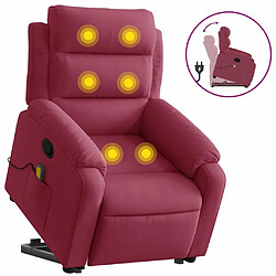 Maison Chic Fauteuil Relax pour salon, Fauteuil de massage inclinable Rouge bordeaux Velours -GKD56070